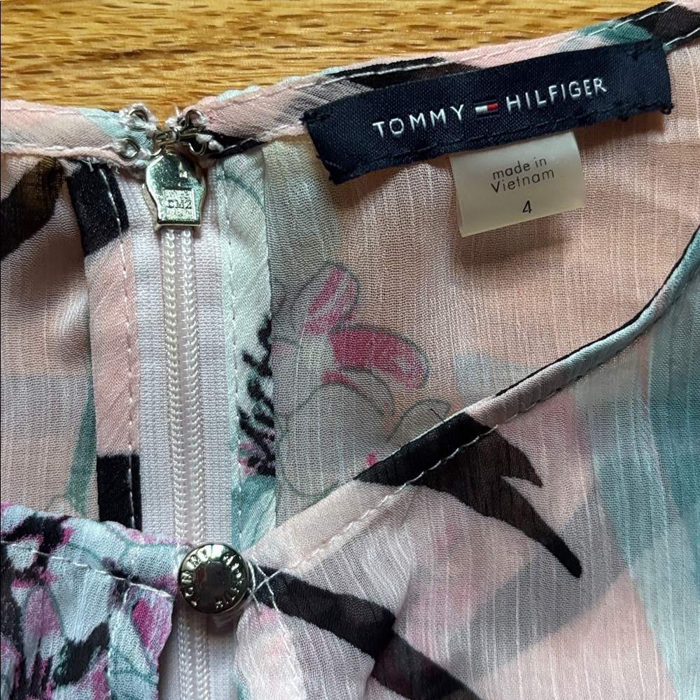 Tommy Hilfiger Women’s Floral Sleeveless Belted Midi Dress 28in Waist Sz 4 - Picture 5 of 6